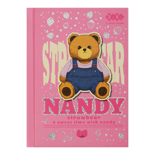 @/Блокнот BEAR TOY, А6, 64 арк., клітинка, тв. обл., мат. ламін.+лак, ,рожевий, KIDS Line ZB.12721-10 фото