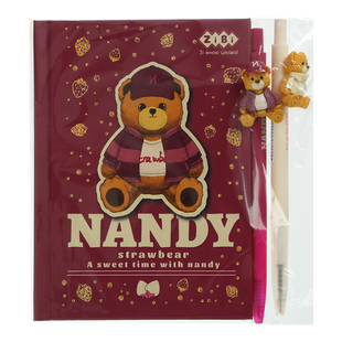 Набір 2 - BEAR TOY блокнот А6, 64 л., клітинка + 2 кулькові ручки автоматичні, KIDS Line. ZB.12721.2 фото