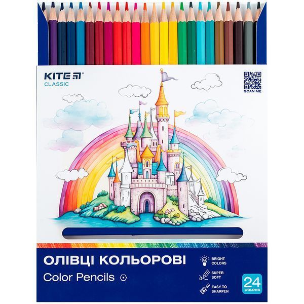 Олівці кольорові, 24 шт. Kite Classic K-055 фото