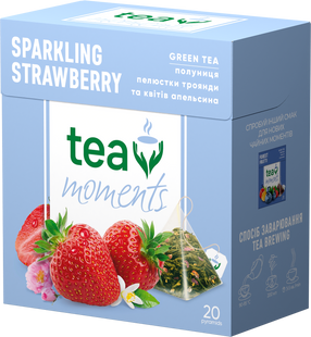 Чай зелений 36г (1.8г*20), пірамідки, "Sparkling Strawberry", Tea Moments tm.02920 фото