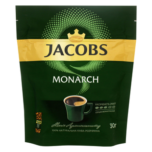 Кава розчинна 30 г, пакет, JACOBS MONARCH prpj.01667 фото
