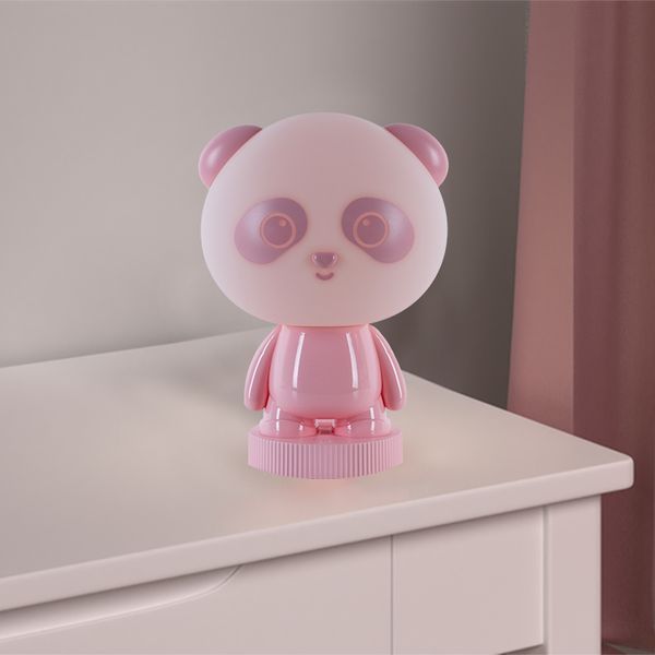 Світильник-нічник LED з акумулятором Panda, рожевий K24-490-3-2 фото