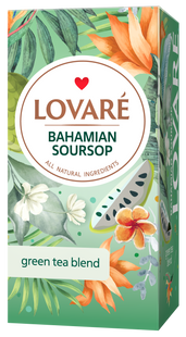 Чай зелений 36г (1.5г*24), пакет, "Bahamian soursop", LOVARE lv.76012 фото