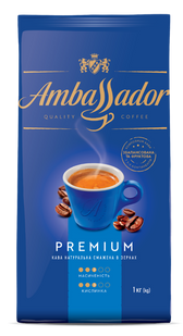 Кава в зернах 1000г*6, пакет, AMBASSADOR PREMIUM (PL) am.53233 фото