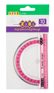 @Транспортир 100мм, з рожевою смужкою, блістер, KIDS Line ZB.5640-10 фото