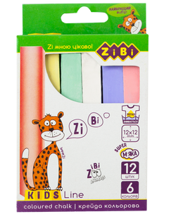 Крейда кольорова квадратна 12 шт., картонна коробка, KIDS Line ZB.6703-99 фото