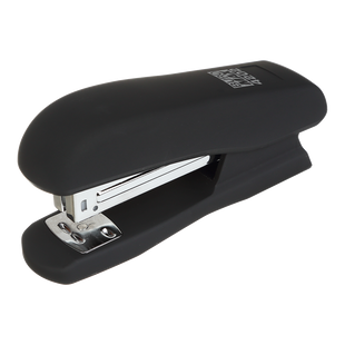 Степлер пластиковий RUBBER TOUCH до 20арк., (скоби №24; 26), чорний BM.4202-01 фото