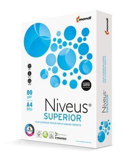 Папір NIVEUS SUPERIOR, А4, клас A, 80г/м2, 500 арк NV.A4.80.SUP фото