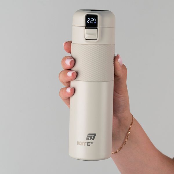 Термос&nbsp;з&nbsp;термодатчиком&nbsp;450&nbsp;мл,&nbsp;бежевий K25-1227-1 фото