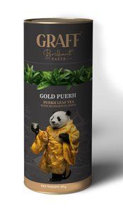 Чай пуер с мандарином, листовий 80 г, тубус, "Gold Puer " GRAFF gr.10856 фото