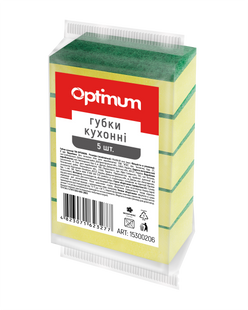 Губка кухонна OPTIMUM, 5штуп (98штящ) PRO SERVICE pr.15300206 фото