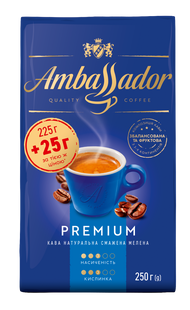 Кава мелена, AMBASSADOR PREMIUM, вак.уп. 250г Вигідна пропозиція *12 am.53591 фото